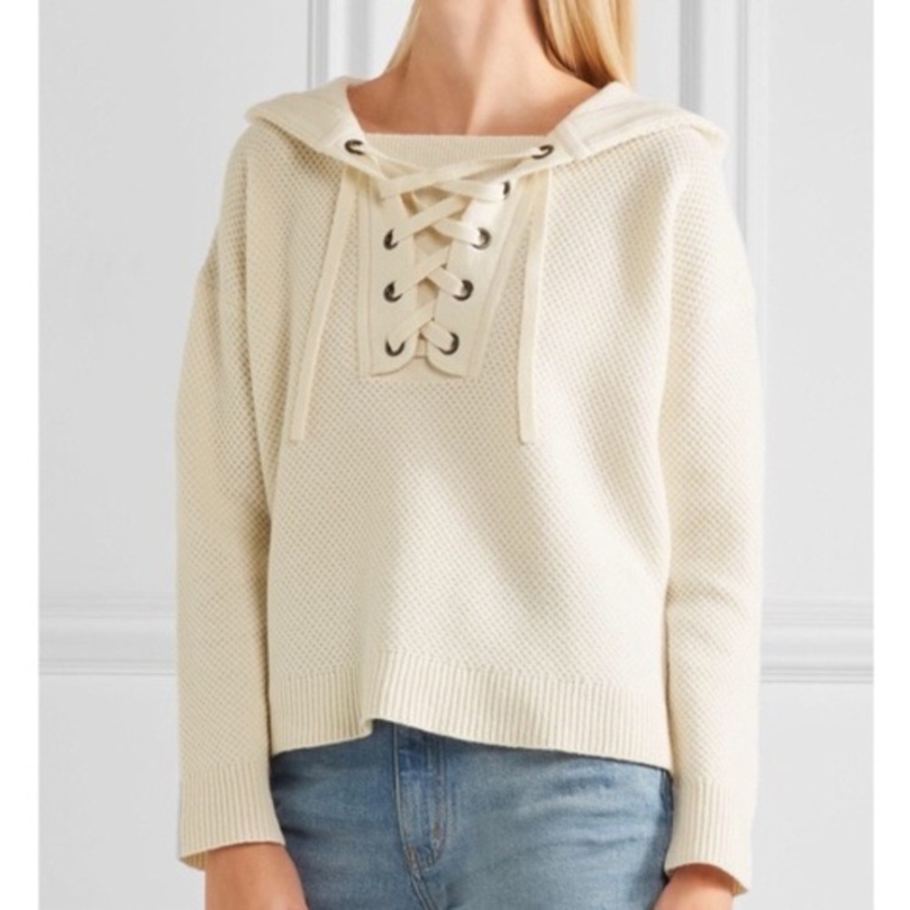 Madewell Ivory wool hoodie sweater